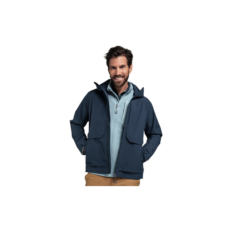 Schöffel Trekking-Wanderjacke Lausanne (Sommer, wasser/winddicht) dunkelblau Herren